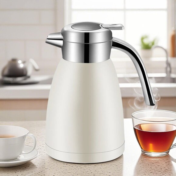 SOGA 1.2L White Insulated Vacuum Flask - Picture 1 of 11